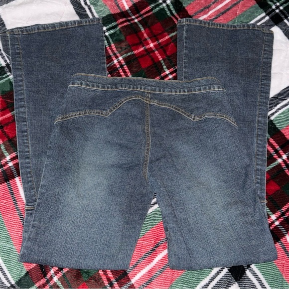 (Vintage) Heart Moon Star Split Hem Flare Jeans, Sz. 10 - Picture 7 of 16